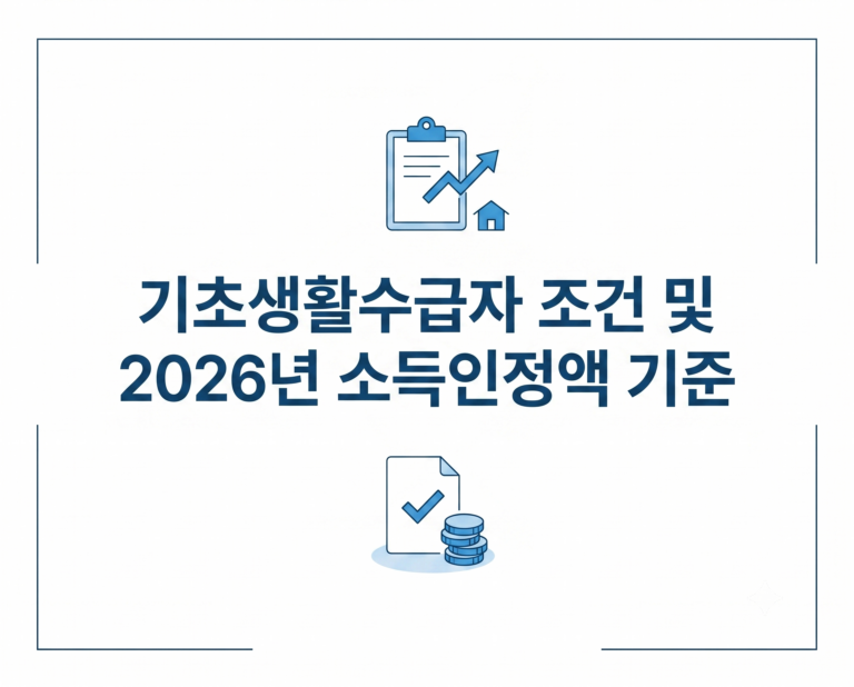 2026년 기초생활수급자 조건｜소득인정액·생계급여·의료급여 기준